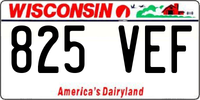 WI license plate 825VEF