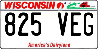 WI license plate 825VEG