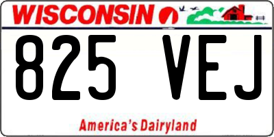 WI license plate 825VEJ