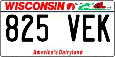 WI license plate 825VEK