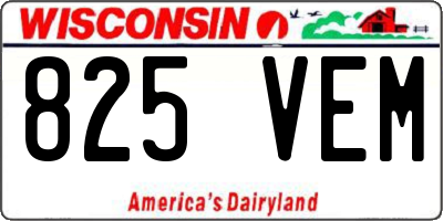 WI license plate 825VEM