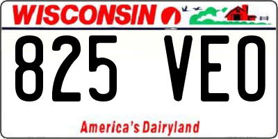 WI license plate 825VEO