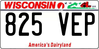 WI license plate 825VEP