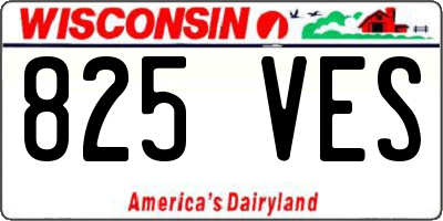 WI license plate 825VES