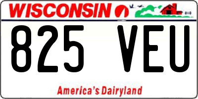 WI license plate 825VEU