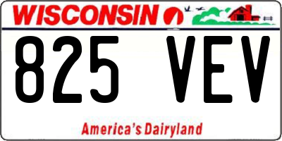 WI license plate 825VEV