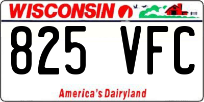 WI license plate 825VFC