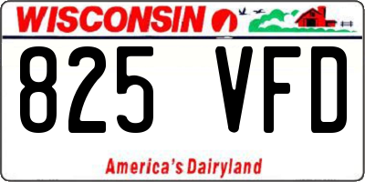 WI license plate 825VFD