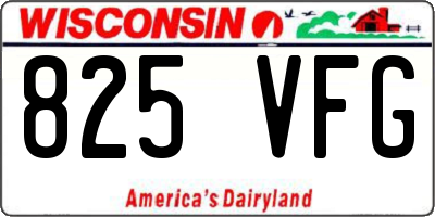 WI license plate 825VFG