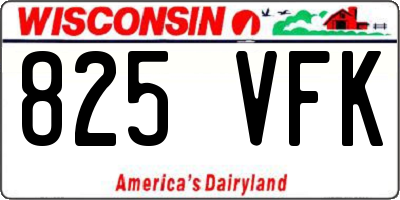 WI license plate 825VFK