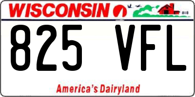 WI license plate 825VFL