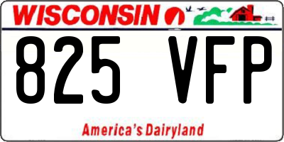 WI license plate 825VFP