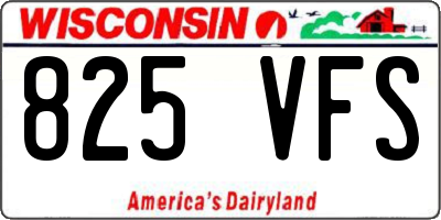 WI license plate 825VFS