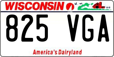 WI license plate 825VGA