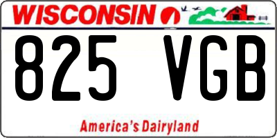 WI license plate 825VGB