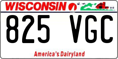 WI license plate 825VGC