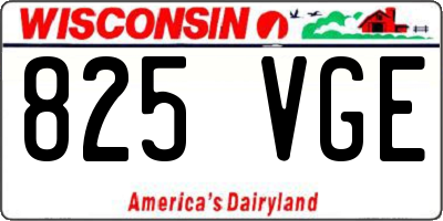WI license plate 825VGE