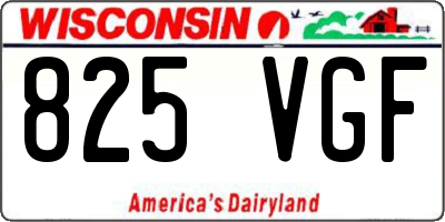 WI license plate 825VGF