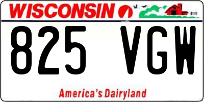 WI license plate 825VGW