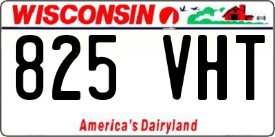WI license plate 825VHT