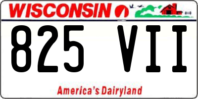 WI license plate 825VII