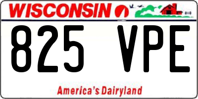 WI license plate 825VPE
