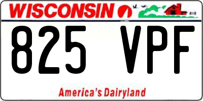 WI license plate 825VPF