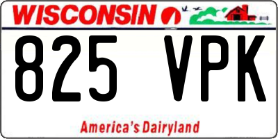 WI license plate 825VPK