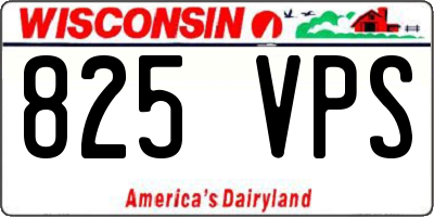 WI license plate 825VPS