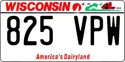 WI license plate 825VPW