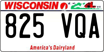 WI license plate 825VQA