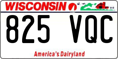 WI license plate 825VQC