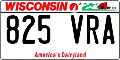 WI license plate 825VRA