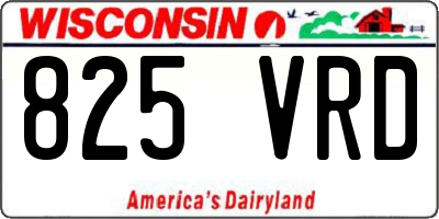 WI license plate 825VRD
