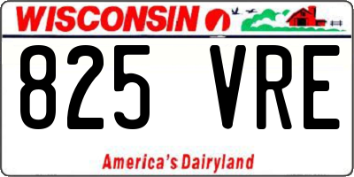 WI license plate 825VRE