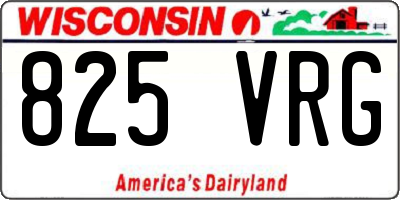 WI license plate 825VRG