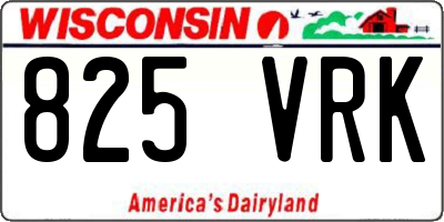 WI license plate 825VRK