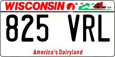 WI license plate 825VRL