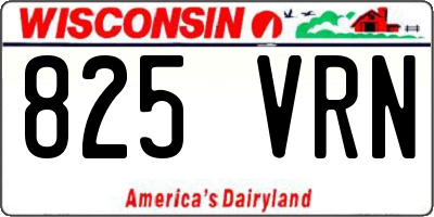 WI license plate 825VRN