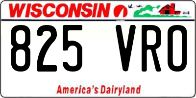 WI license plate 825VRO
