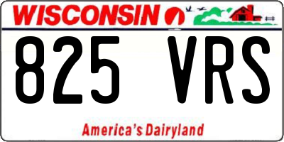 WI license plate 825VRS