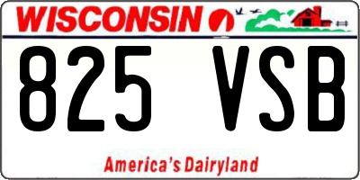 WI license plate 825VSB