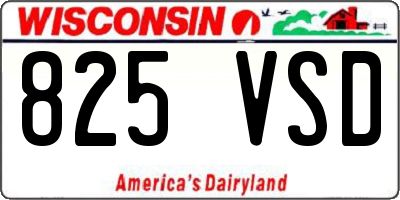 WI license plate 825VSD