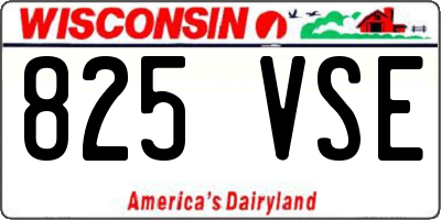 WI license plate 825VSE