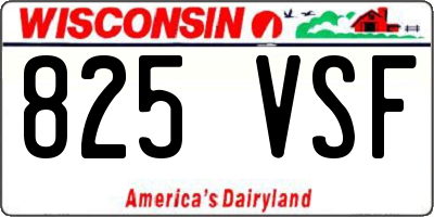 WI license plate 825VSF