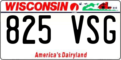 WI license plate 825VSG