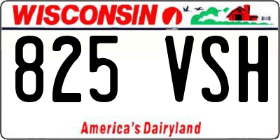 WI license plate 825VSH