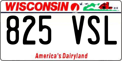WI license plate 825VSL