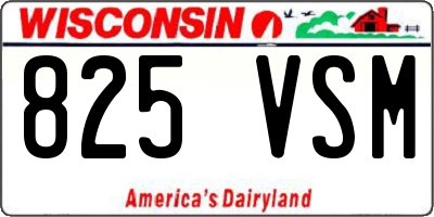 WI license plate 825VSM