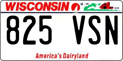 WI license plate 825VSN